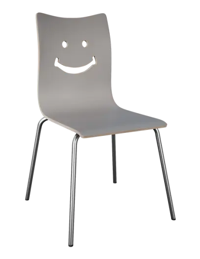 SMILE jídelní židle šedá, kostra nerez