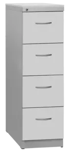 KRD 4 NEW kovová kartotéka s dřevěnými čely A4, 4-zásuvková, centrální zámek, korpus šedý/deska, číl