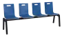 MEGAN 4, dřevěná lavice do čekárny, 4-sedák, modrá, kostra černá