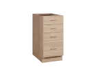 KS - 4Z41 spodní skříňka, 4-zásuvková, sokl, 870x400x600, dub bardolino