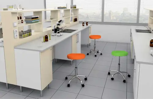 LZ 21 židle lékařská, kříž chrom, ekokůže červená