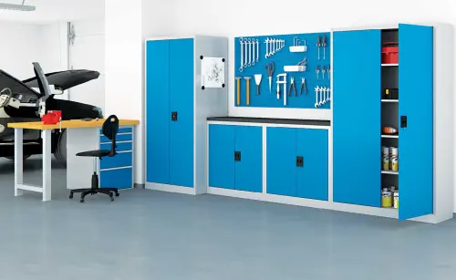 JP - 905 NX skříň policová,1950x900x500mm, šedá/modrá