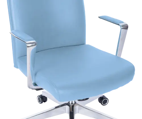 MEDI PURE, kancelářské křeslo, silikonová kůže MEDI SL světle modrá