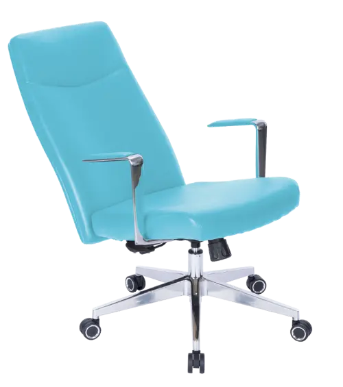 MEDI PURE, kancelářské křeslo, silikonová kůže MEDI SL světle tyrkysová