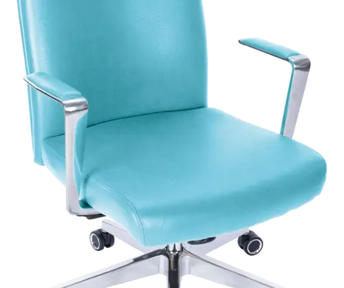 MEDI PURE, kancelářské křeslo, silikonová kůže MEDI SL světle tyrkysová