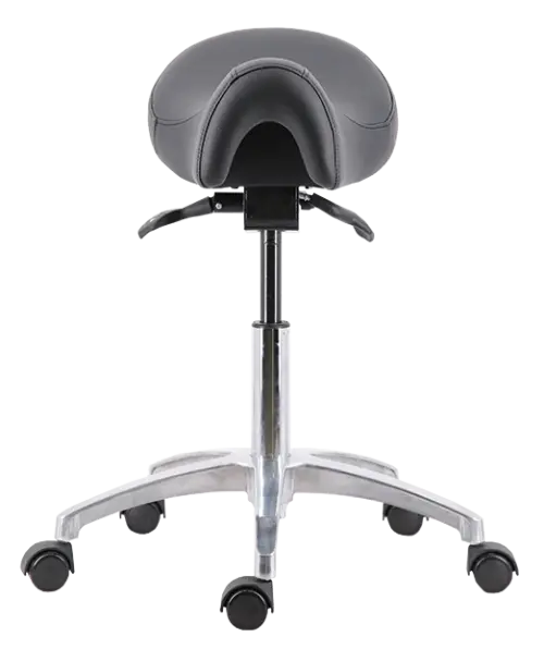 SADDLE 01, pracovní židle sedlová, ekokůže černá