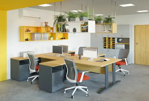 BN 5 - 4DN3 kancelářská skříň, 1-dveřová/nika, pravá, 1800x400x400, bříza irská