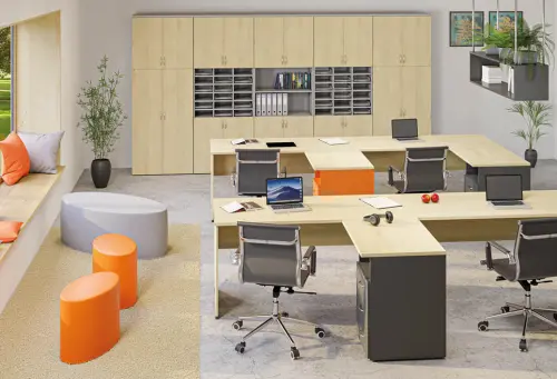 BN 5 - 4D kancelářská skříň, 1-dveřová, pravá, 1800x400x400, buk royal