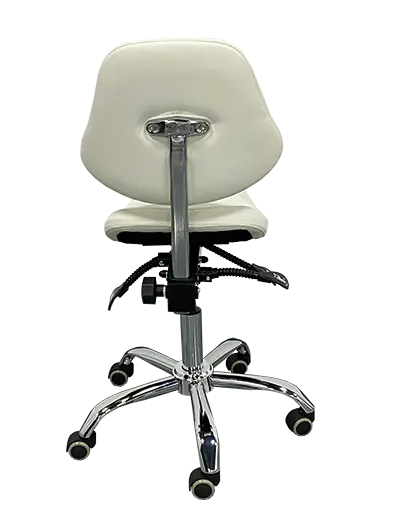 SADDLE 21, pracovní židle sedlová, ekokůže smetanová