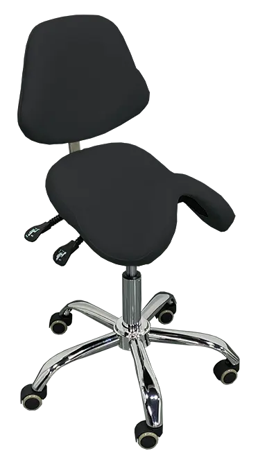 SADDLE 21, pracovní židle sedlová, ekokůže černá