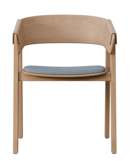 HARMONY, dřevěná konferenční a jídelní židle, čalouněný sedák, koženka šedá