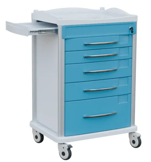 OVM - 06, vozík zdravotnický, 5-zásuvkový, tyrkysová