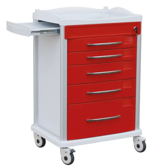 OVM - 06, vozík zdravotnický, 5-zásuvkový, červená