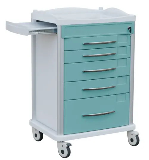 OVM - 06, vozík zdravotnický, 5-zásuvkový, pastelově zelená