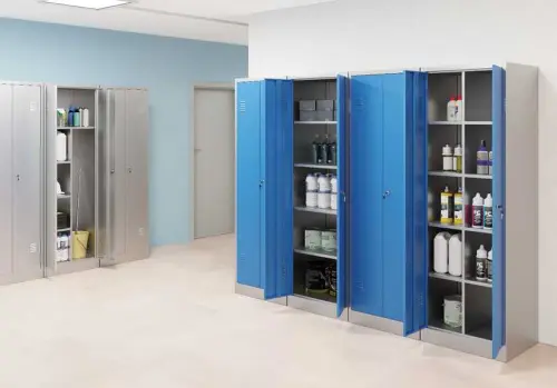 JP - 650 skříň šatní s přihrádkami 1850x600x500 mm, šedá/modrá