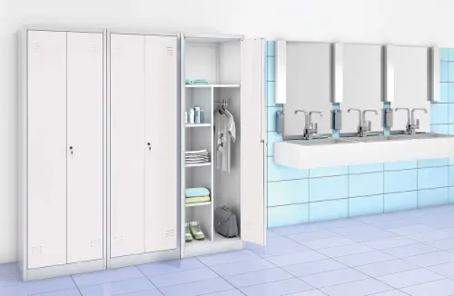 JP - 650 skříň šatní s přihrádkami 1850x600x500 mm, šedá