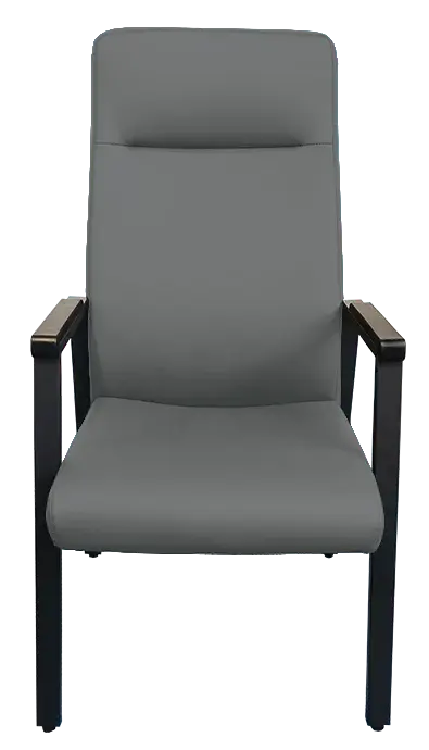 SENIOR STANDARD, seniorské konferenční křeslo, kostra černá, MEDI silikon leather šedá