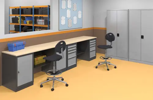 PUR 03 N židle provozní, kříž černý, kruh chrom, kolečka na tvrdé podlahy