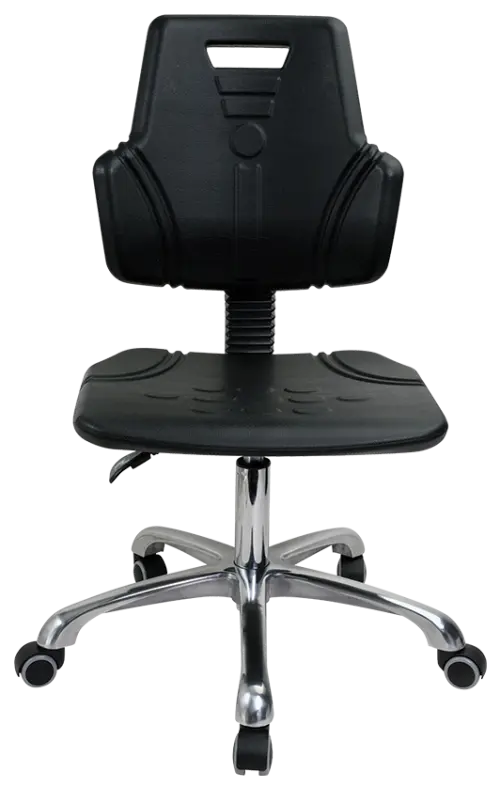 PUR 51 židle provozní, s područkami, kříž chrom, kolečka na tvrdé podlahy