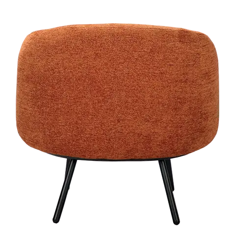 ELISABETH, křeslo, kovové nohy černé, látka cihlová