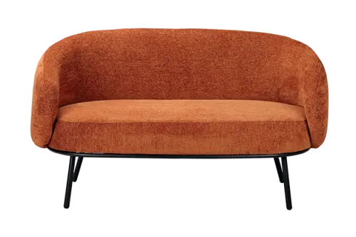 ELISABETH, sedací souprava, dvoumístná, kovové nohy černé, látka cihlová