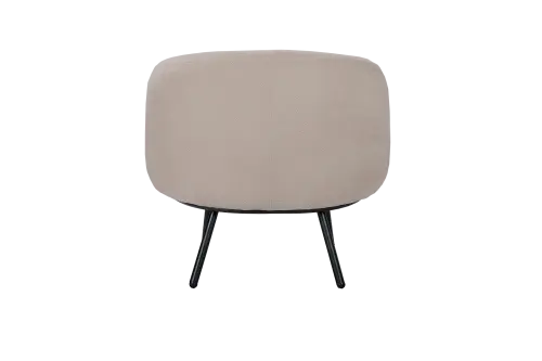 ELISABETH, křeslo, kovové nohy černé, látka bílá káva