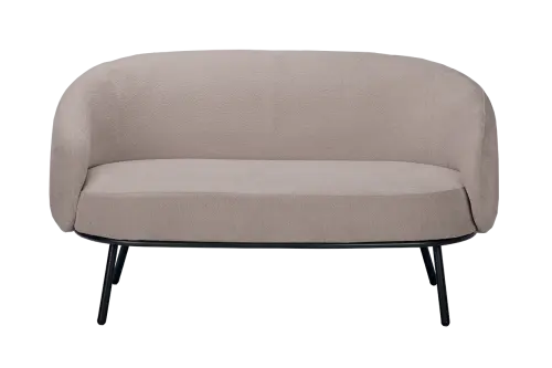 ELISABETH, sedací souprava, dvoumístná, kovové nohy černé, látka bílá káva