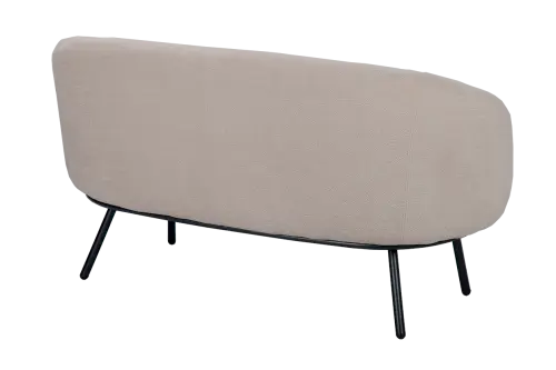 ELISABETH, sedací souprava, dvoumístná, kovové nohy černé, látka bílá káva