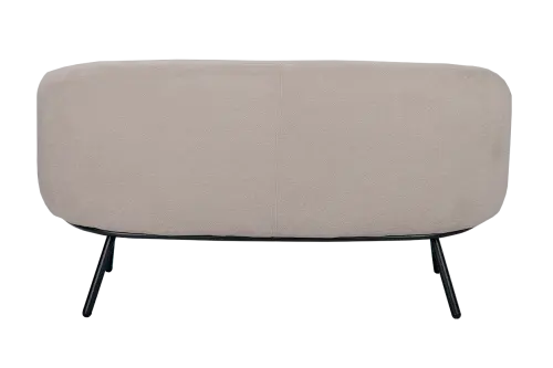 ELISABETH, sedací souprava, dvoumístná, kovové nohy černé, látka bílá káva