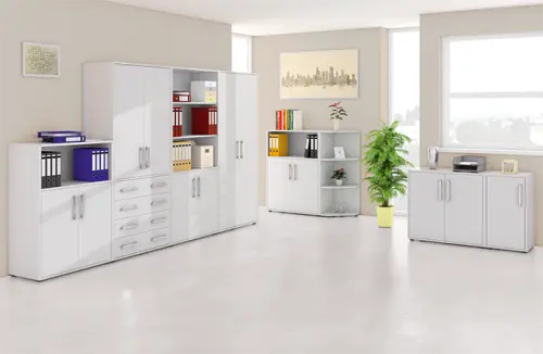 OZV 3 - 4 kancelářská skříň rohová, pravá, 1100x400x400, antracit