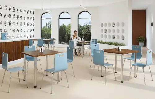 CRTR 160 jídelní stůl, kovová podnož stříbrná, deska 25 mm, 1600x800 mm, třešeň šumavská