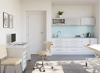 LZ 51 - židle lékařská, opěrný kruh na nohy, ekologická kůže, žlutá