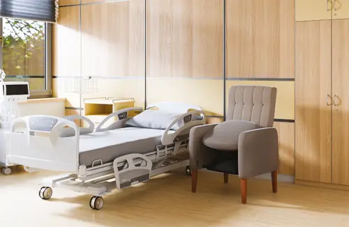 LIFT SENIOR 120, křeslo se zvedacím mechanismem sedáku, vínová látka