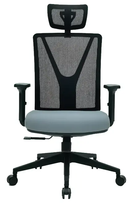 XENA kancelářská židle s podhlavníkem, kříž černý, šedá