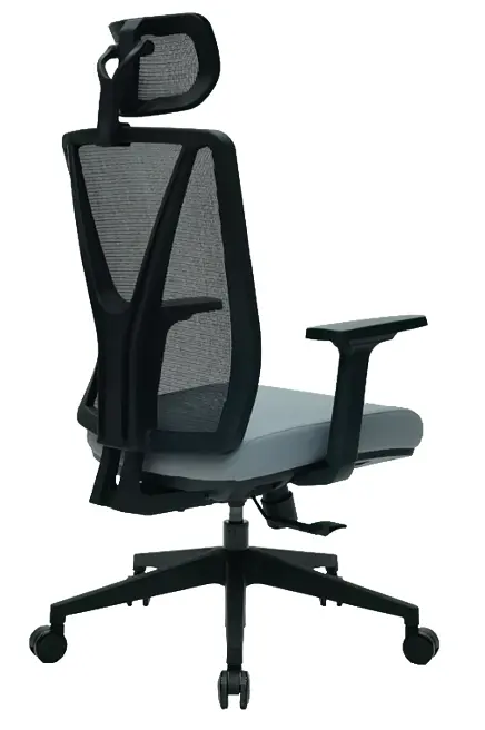 XENA kancelářská židle s podhlavníkem, kříž černý, šedá