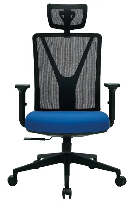XENA kancelářská židle s podhlavníkem, kříž černý, modrá