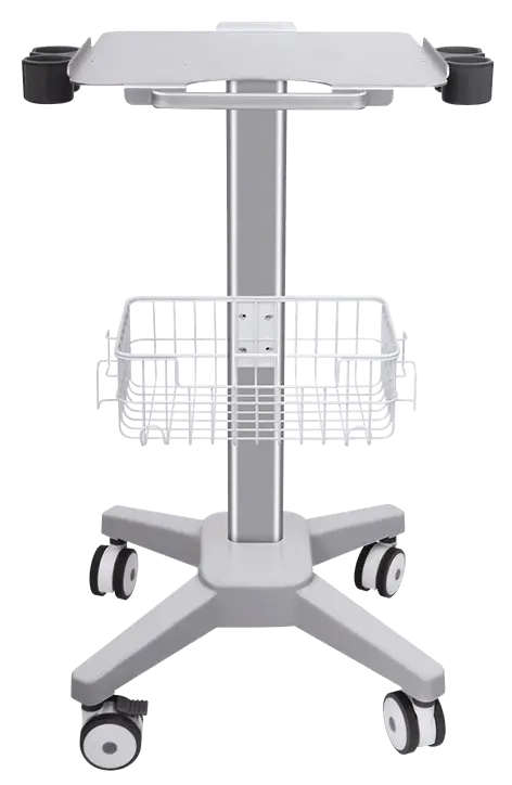 UZ - 01, utrazvukový vozík, 4 držáky pro sondy, drátěný košík, šedý