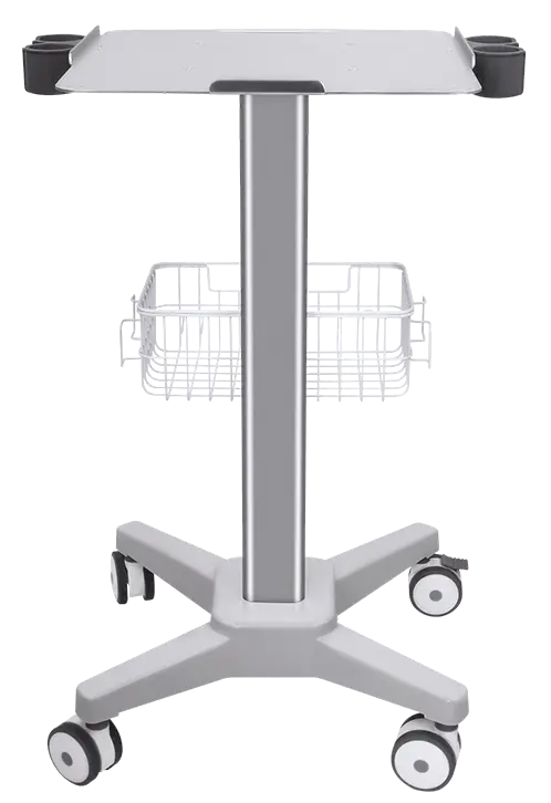 UZ - 01, utrazvukový vozík, 4 držáky pro sondy, drátěný košík, šedý