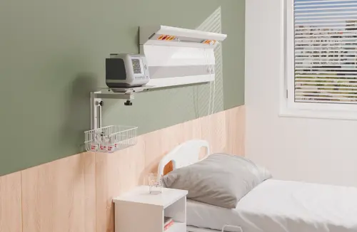 DNP - 01, držák nástěnný pro monitory a přístroje, drátěný košík