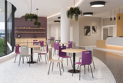 MEGAN jídelní židle dub bělený, kostra černá