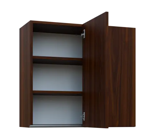 MHHR - 8 horní skříňka, 1-dveřová, rohová, pravá, 730x800x300, ořech královský