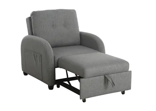 DREAMER, křeslo rozkládací, látka šedá