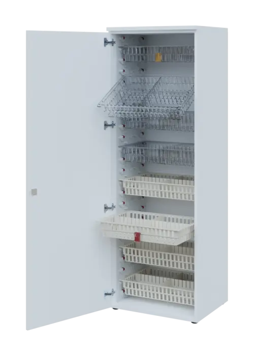 EUROMEDICA D - 66/M skříň léková boxová, 1-dveřová, levá, 1950x660x535, korpus šedý, dvířka obloha