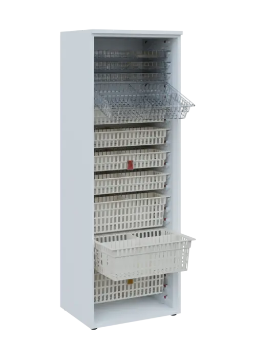 EUROMEDICA O - 66 skříň léková boxová, otevřená, 1950x660x535, korpus šedý