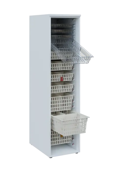 EUROMEDICA O - 46 skříň léková boxová, otevřená, 1950x460x735, korpus bílý