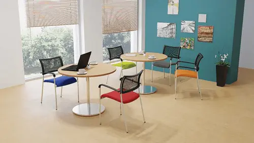 LORY židle konferenční, mesh/látka červená