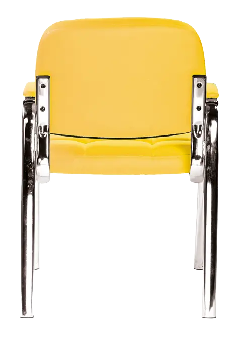 ANDY židle konferenční, kostra chrom, žlutá PU