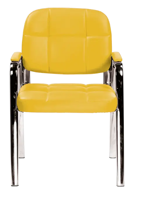ANDY židle konferenční, kostra chrom, žlutá PU