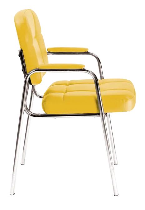 ANDY židle konferenční, kostra chrom, žlutá PU