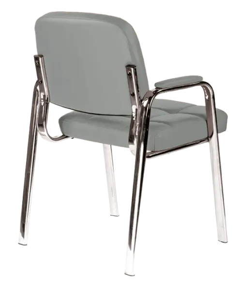 ANDY židle konferenční, kostra chrom, šedá PU